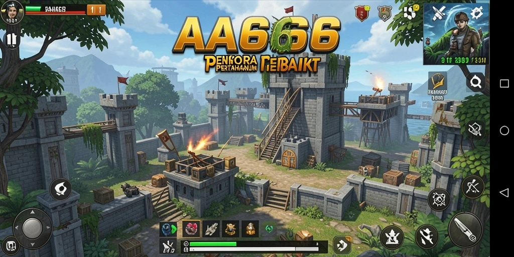 Tampilan gameplay menegangkan dari Tower Defense AA666.