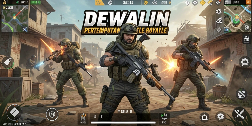 Gameplay intens dan seru di DEWALIN, pertarungan Battle Royale yang menegangkan.