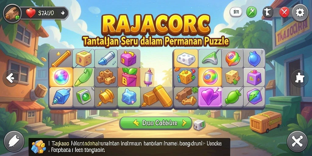 Tampilan menarik dari gameplay RAJACORC yang menantang.