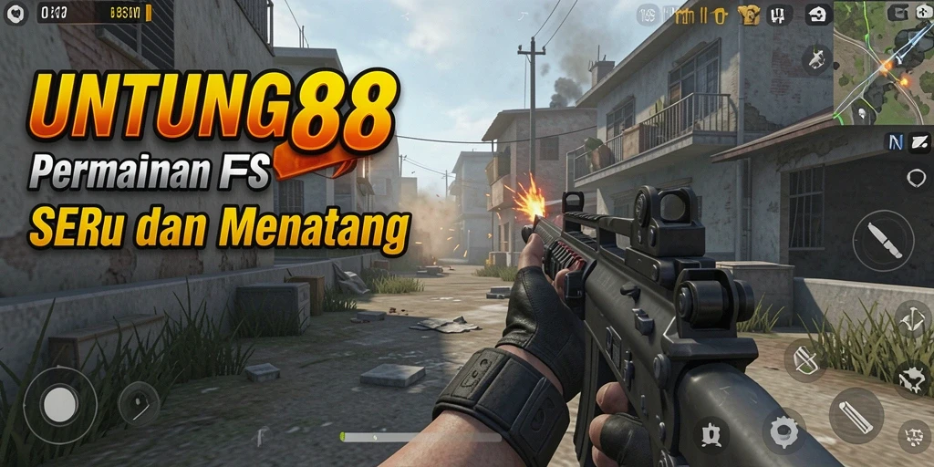 Tampilan gameplay seru UNTUNG88 dalam aksi FPS yang menegangkan.